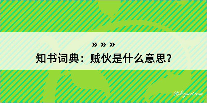 知书词典：贼伙是什么意思？