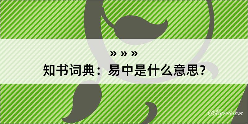 知书词典：易中是什么意思？