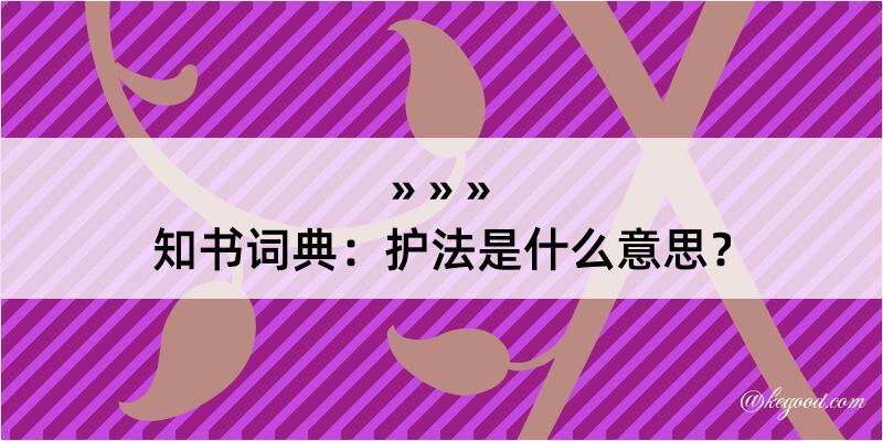 知书词典：护法是什么意思？