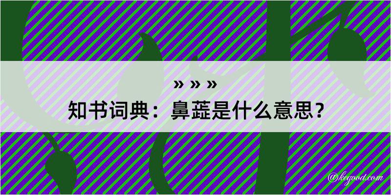 知书词典：鼻蕋是什么意思？