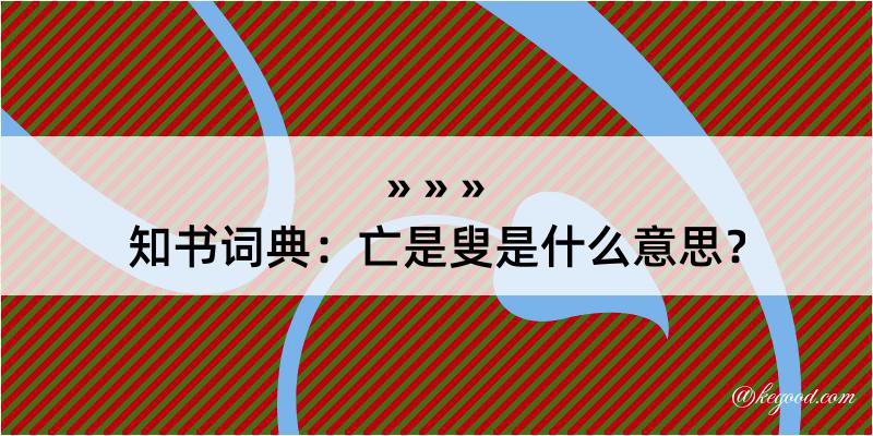 知书词典：亡是叟是什么意思？