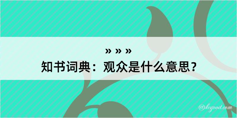 知书词典：观众是什么意思？