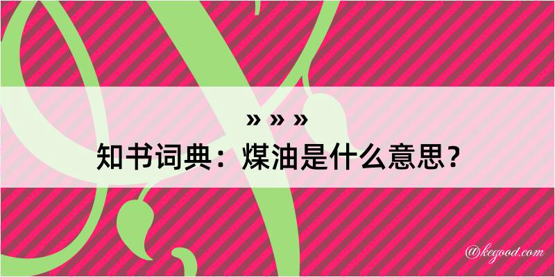 知书词典：煤油是什么意思？