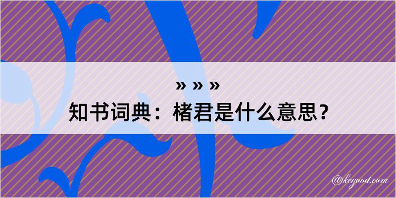 知书词典：楮君是什么意思？