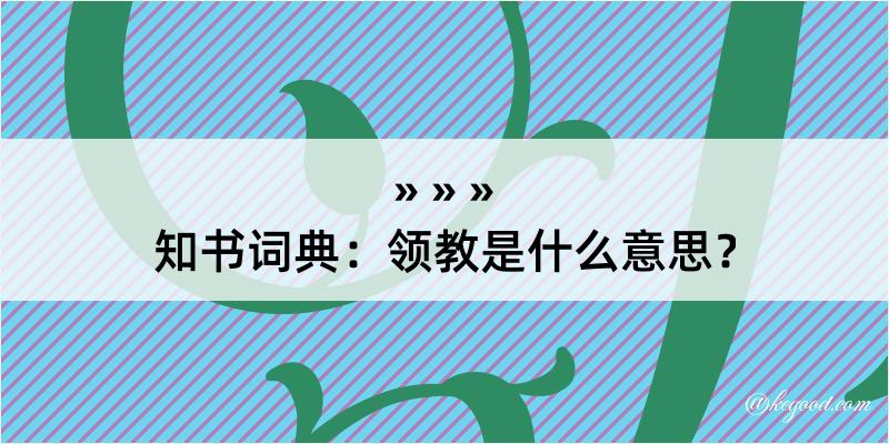 知书词典：领教是什么意思？