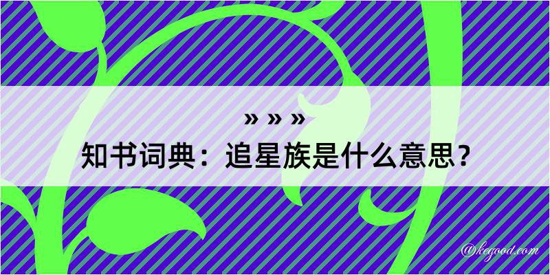 知书词典：追星族是什么意思？