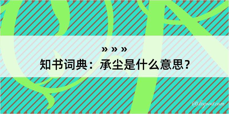 知书词典：承尘是什么意思？