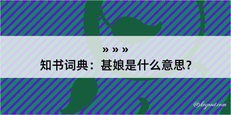 知书词典：甚娘是什么意思？