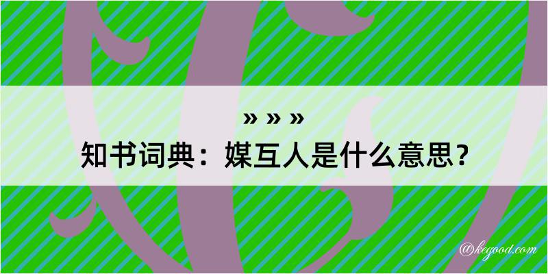 知书词典：媒互人是什么意思？