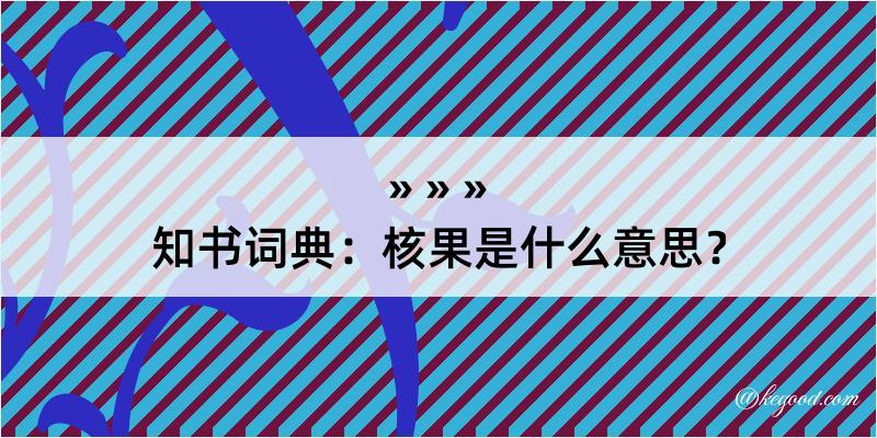 知书词典：核果是什么意思？