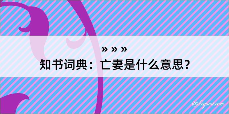 知书词典：亡妻是什么意思？