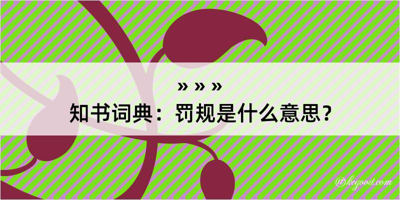 知书词典：罚规是什么意思？