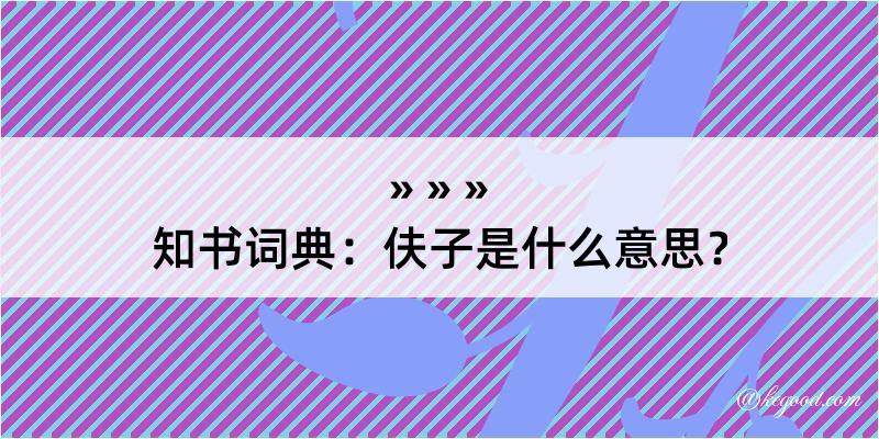 知书词典：伕子是什么意思？