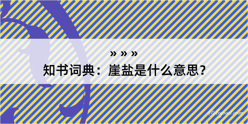 知书词典：崖盐是什么意思？