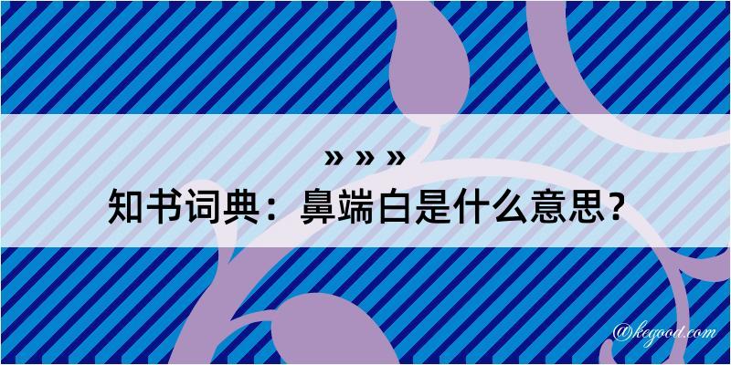 知书词典：鼻端白是什么意思？