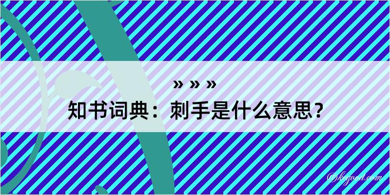 知书词典：刺手是什么意思？