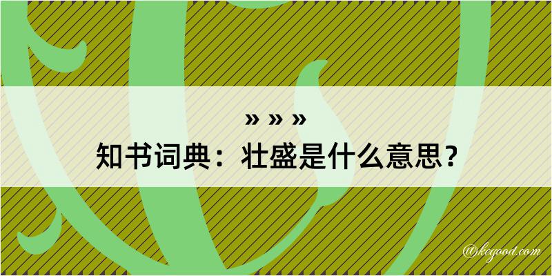 知书词典：壮盛是什么意思？