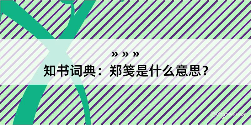 知书词典：郑笺是什么意思？