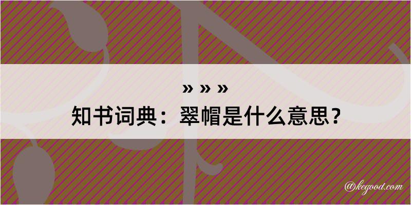 知书词典：翠帽是什么意思？