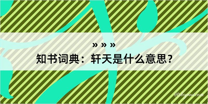 知书词典：轩天是什么意思？