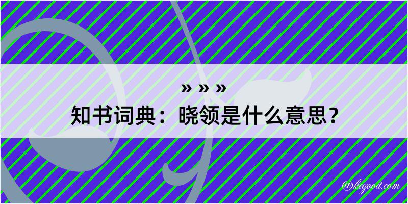 知书词典：晓领是什么意思？