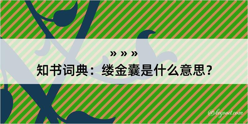 知书词典：缕金囊是什么意思？