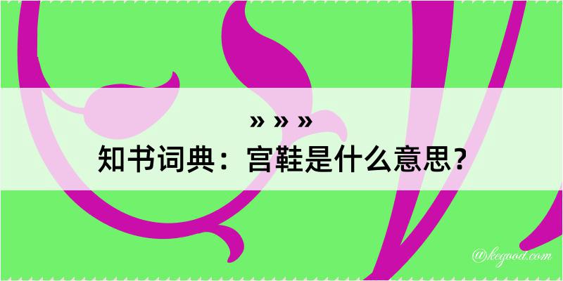 知书词典：宫鞋是什么意思？