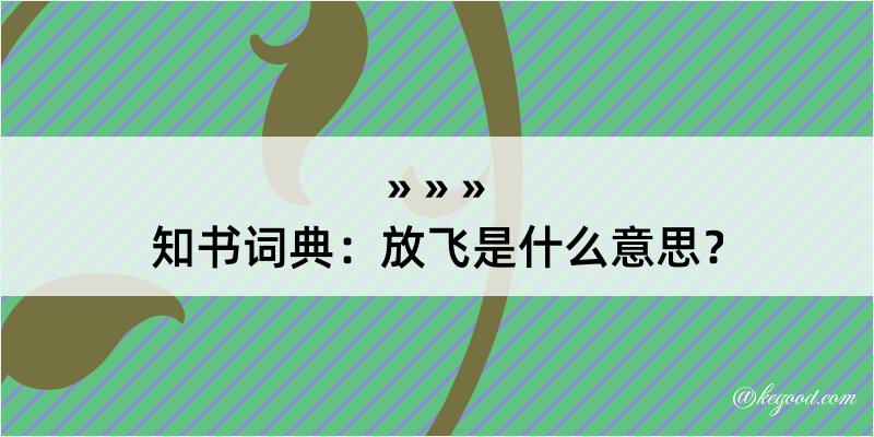 知书词典：放飞是什么意思？