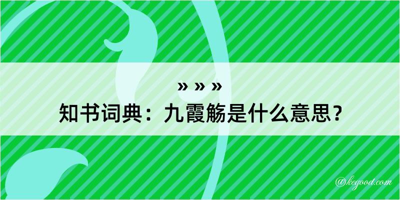 知书词典：九霞觞是什么意思？