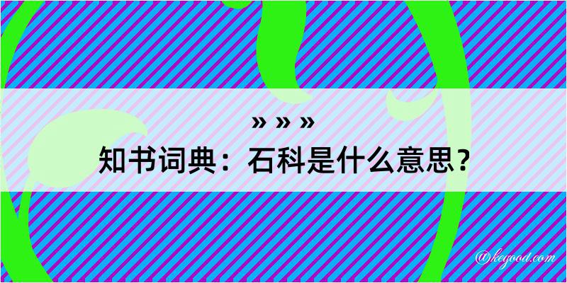 知书词典：石科是什么意思？