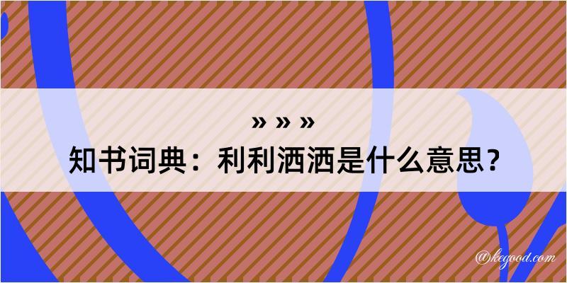 知书词典：利利洒洒是什么意思？