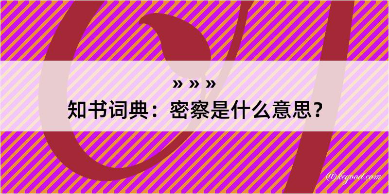 知书词典：密察是什么意思？