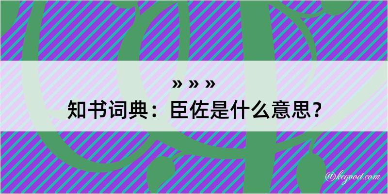 知书词典：臣佐是什么意思？