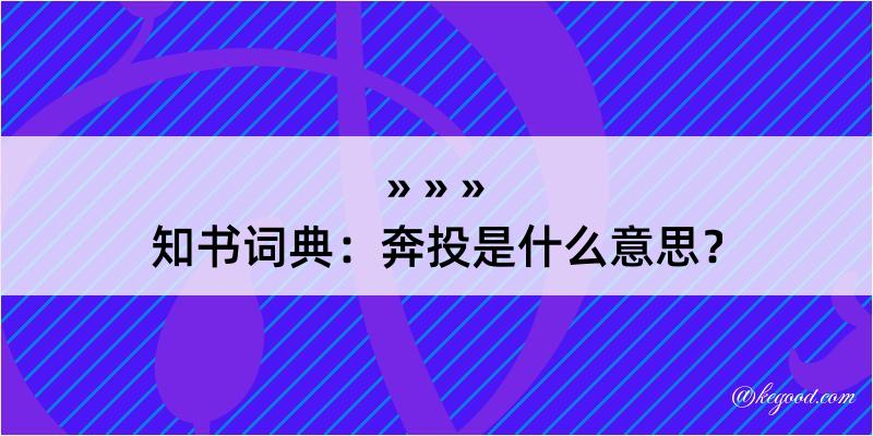 知书词典：奔投是什么意思？