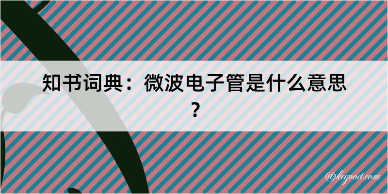 知书词典：微波电子管是什么意思？