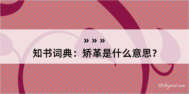 知书词典：矫革是什么意思？