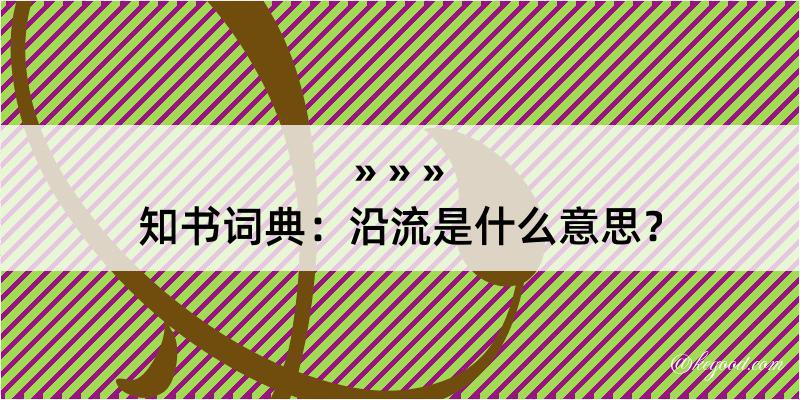 知书词典：沿流是什么意思？