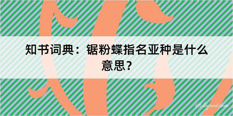 知书词典：锯粉蝶指名亚种是什么意思？