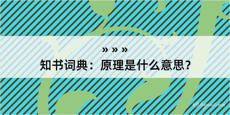 知书词典：原理是什么意思？