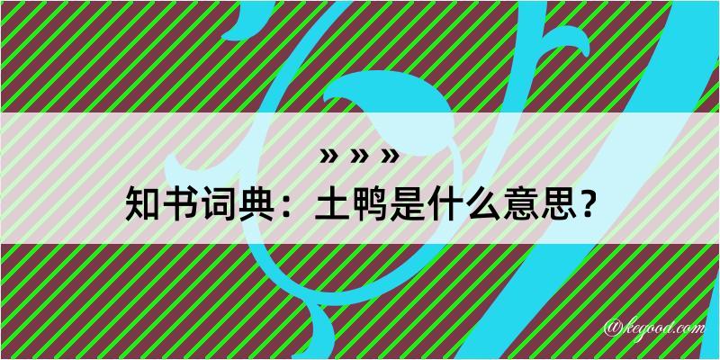 知书词典：土鸭是什么意思？