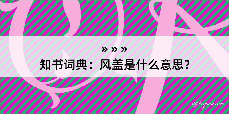 知书词典：风盖是什么意思？