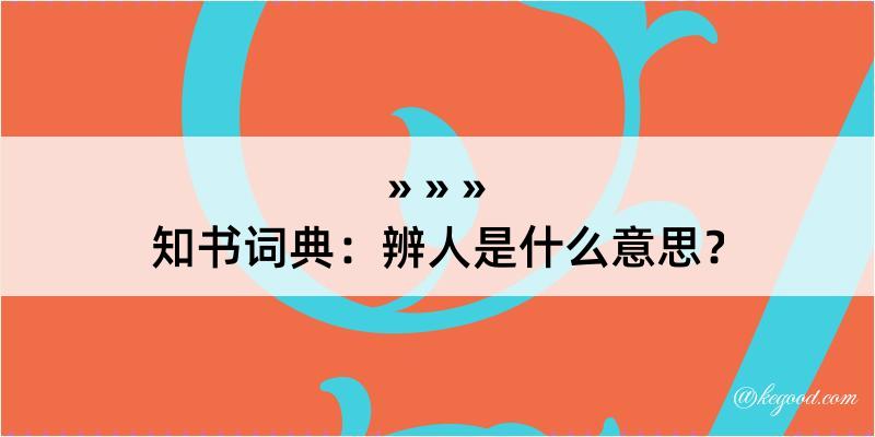 知书词典：辨人是什么意思？