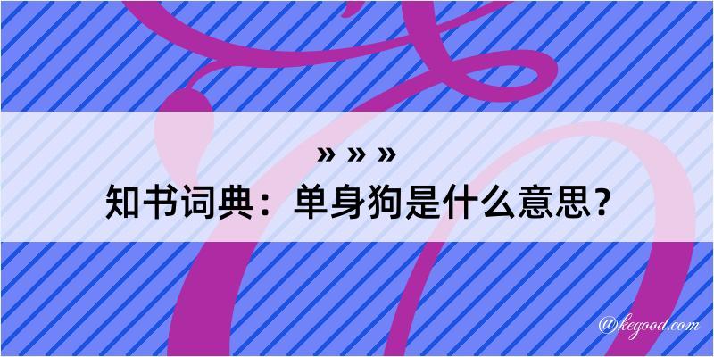 知书词典：单身狗是什么意思？