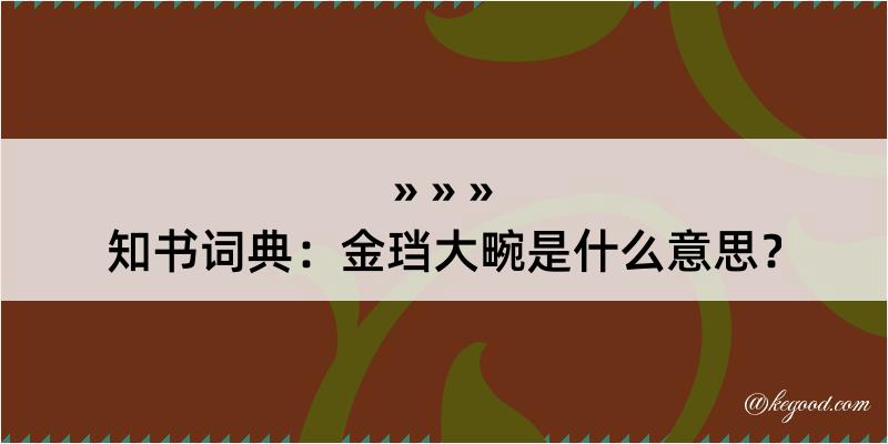 知书词典：金珰大畹是什么意思？