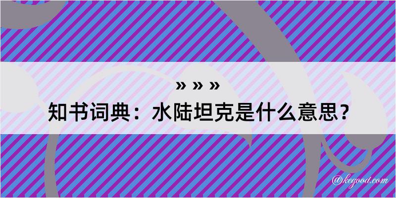 知书词典：水陆坦克是什么意思？