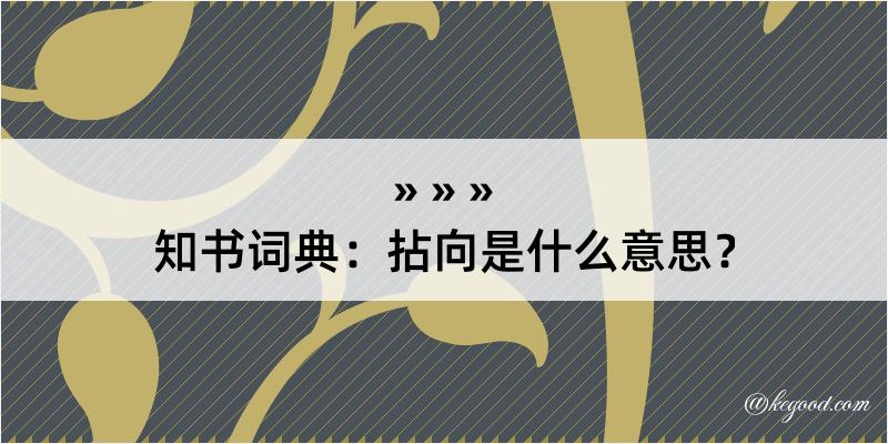 知书词典：拈向是什么意思？