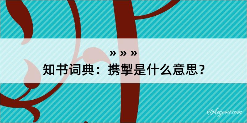 知书词典：携掣是什么意思？