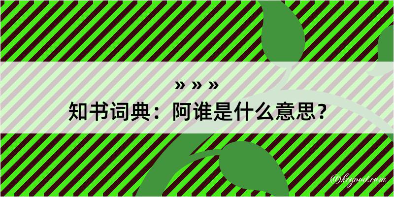 知书词典：阿谁是什么意思？