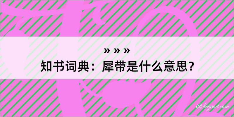 知书词典：犀带是什么意思？