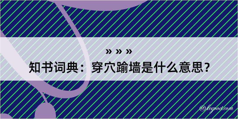 知书词典：穿穴踰墙是什么意思？